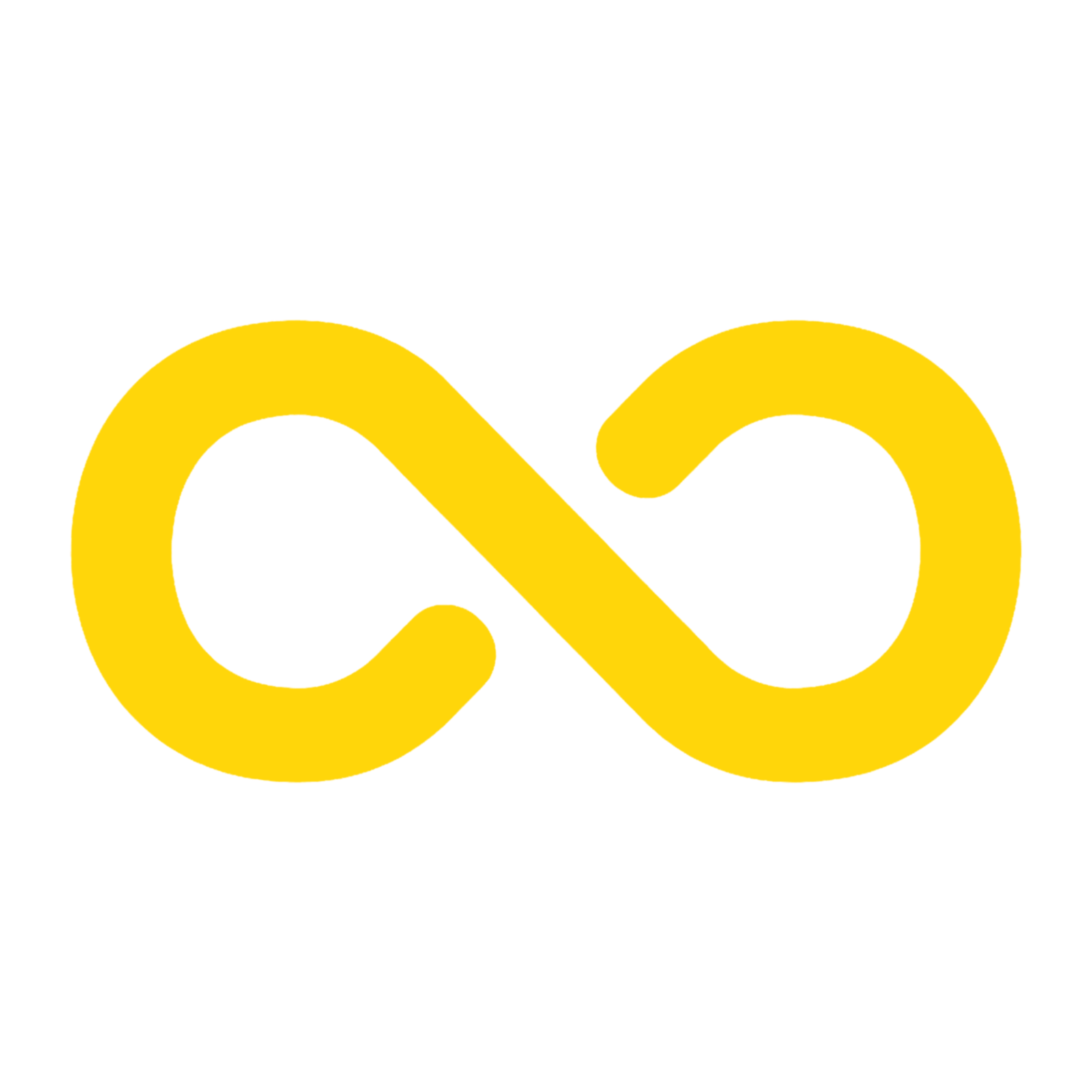 Infiniti logo in Yellow on a dark background